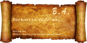 Berkovits Alóma névjegykártya
